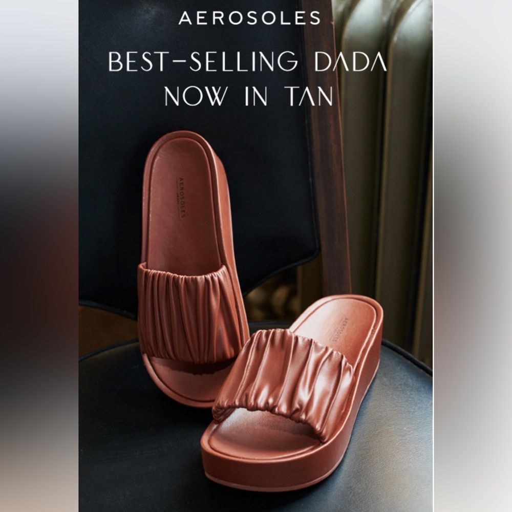 NWT, AEROSOLES Dada Sandals in Tan, New in box